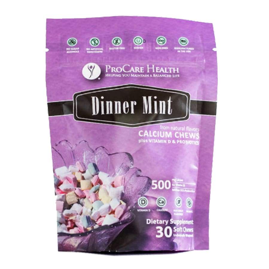 ProCare Health Calcium Soft Chew 500mg Dinner Mint Size