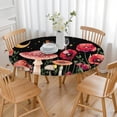 thumbnail image 3 of Red Mushroom Fantasy Black Pattern Round Fitted Tablecloth with Elastic Edge,Dining Table Cover Waterproof,Outdoor Round Tablecloth for Camping,Dining,Indoor and Outdoor, 3 of 7