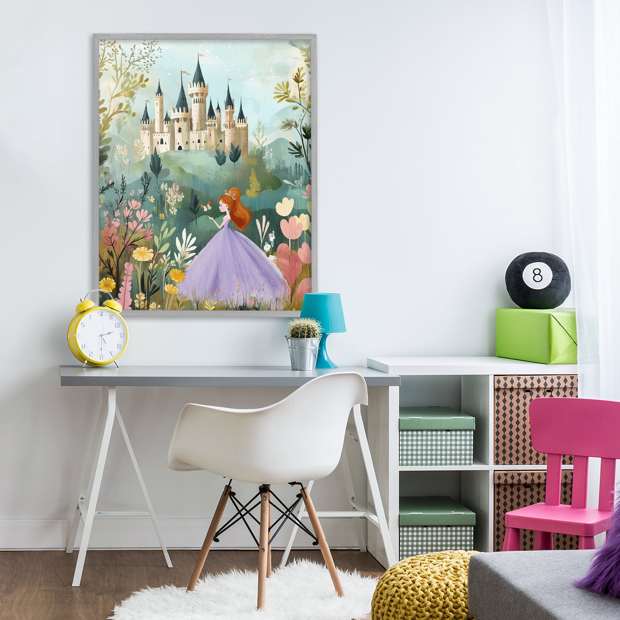 Stupell Industries Princess Day Out Gray Framed Giclee Art, design by Christine Simpson Art