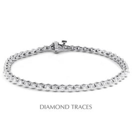 5ct Natural Round Diamond (I-J,SI1) Tennis Engagement Bracelet 14k