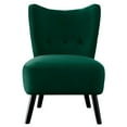 thumbnail image 2 of Modern Retro Green Velvet Chair / Ideal for Living Areas / Solid Wood Frame, 2 of 4