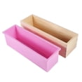 thumbnail image 2 of serony 1200g Silicone Loaf Soap Mould Toast Bread Making Rectangle Mold B Pink, 2 of 9