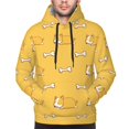 thumbnail image 4 of Hoodies for Men - Cute Corgi Funny Bones Yellow Long Sleeve Comfrt Men'S Fashion Hoodies & Sweatshirts, Sweatshirts for Men Hoodies Pullover Clothing Clothes with Pouch, 4 of 7