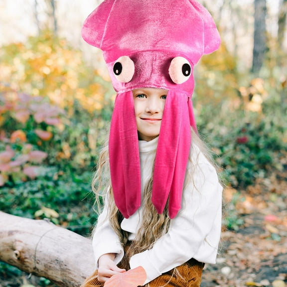 FRCOLOR 1Pack Creative Party Hats Octopus Hat Pink Composite Velvet Cloth Adorable for Holidays