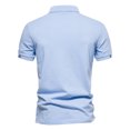 thumbnail image 3 of AIOPEON, Polos 100% de algodón para hombre, polos informales de manga corta de Color sólido para hombre, nueva ropa de diseñador de verano para hombre, 3 of 5