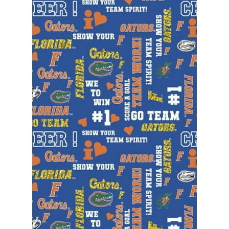 Florida Gators Cotton Fabric with Glitter