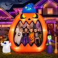 thumbnail image 5 of Firstness 8.2ft Halloween Inflatable Pumpkins Photo Door with Ghost Witch Yard Party Outdoor Decorations with LED Lights, 5 of 10