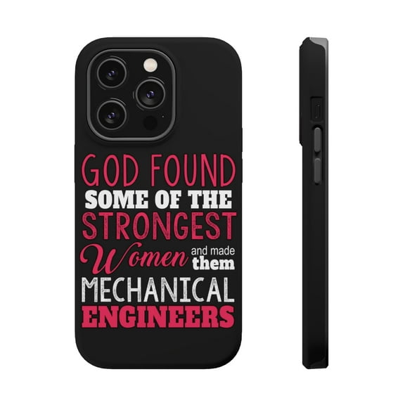 DistinctInk Tough Case for Apple iPhone 15 PRO (6.1" Screen), Compatible with MagSafe Charging - Strongest Women are Mechanical Engineers