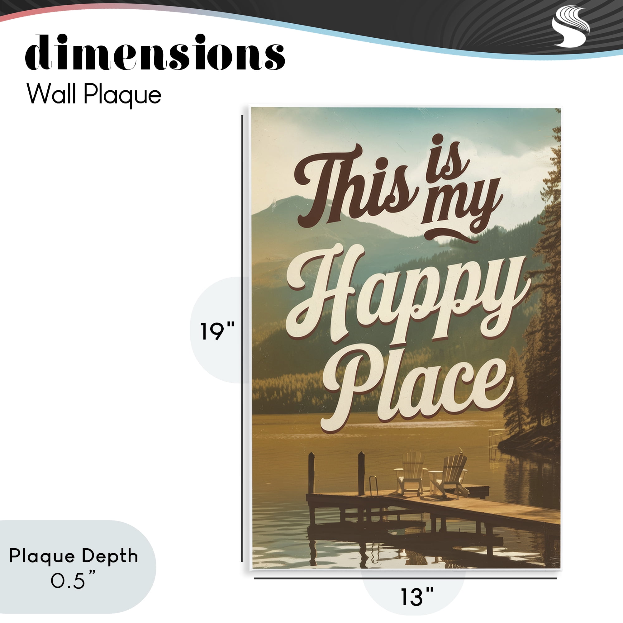 Stupell Industries Vintage My Happy Place Wall Plaque Art, design by Andreas Magnusson