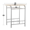 thumbnail image 5 of Tcbosik 3 Piece Breakfast Table Set, Dining Table and Chair for 2, Bistro Table with Built-in Wine Rack for Kitchen Living Room, Natural, 5 of 13