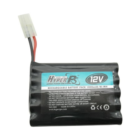 12V 1800mAh Ni-MH 10 Cell Rechargeable Replacement Battery Pack for RC Car, Boat, Robot, Airplane, airsoft