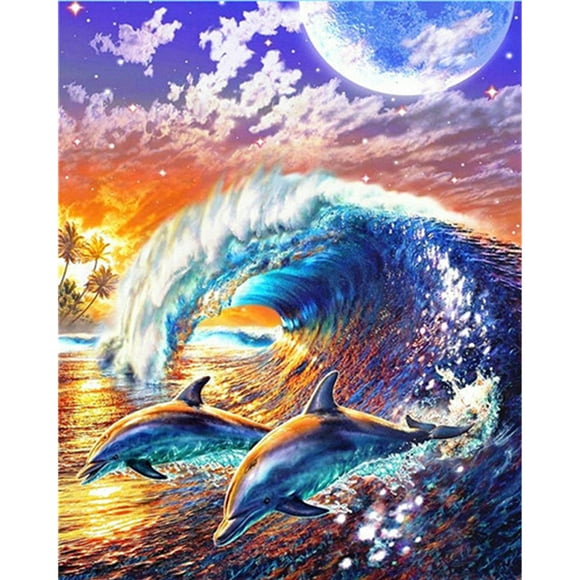 TYLT Dolphin 40x50cm Oil Paint By Numbers Picture DIY Painting(590)