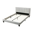 thumbnail image 2 of Eastern King Size Bed, Upholstered In Grey, No Box Spring Required Platform Bed Modern Slat Mattress Support Frame, 2 of 5