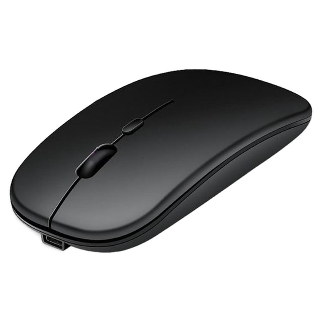 Ratón Inalámbrico Slim Bluetooth 2.4G Modos duales 3 Ratones ópticos recargables DPI ajustables para PC portátil para Windows Android Office negro Sunnimix