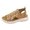 A-Khaki63, variant on Women's Sandals Cutout Fish Mouth Solid Color Flat Sole Sandals Breathable Mesh Upper Walkig Shoes