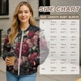 thumbnail image 7 of COEQINE Womens Bomber Jacket Coat Zip Up Stand Collar Cardigan Jacket Long Sleeve Cropped Bomber Winter Coat 2025 Fashion Varsity Shacket Windbreaker, 3X-Large, Gothic Rose Butterfly, 7 of 7