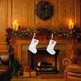 thumbnail image 4 of Moocorvic Small Christmas Stockings, Knitted Hosiery Wool Hosiery Embroidered Dog's Paw Snowflake Children's Candy Gift Bag red Christmas Stocking Gift Bag, 4 of 6