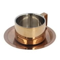 thumbnail image 4 of Delaman Coffee Cup, Coffee Cup 304 Stainless Steel Coffee Cup Set with Coffee Plate for Home Outdoor(Rose Gold), 4 of 8