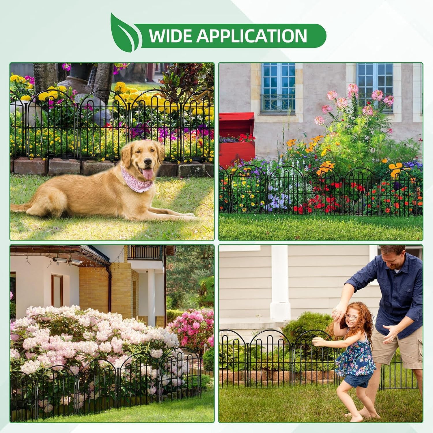 28ft in x 22in Decorative Garden Fence, 26 Pack Arched No Dig Animal Barrier Fence for Dog Rabbit, Garden Edging Border, Rustproof Metal Ground Stake Border for Outdoor Yard Patio Decor