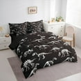 thumbnail image 3 of Manfei Dinosaur Skeleton 7-Piece Twin Bedding Sets,Dino Skull Bedding Comforter Set,White Black Sheet Sets For Boys Kids,Ultra Soft Home Decor Reversible, 3 of 8