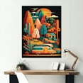 thumbnail image 2 of Designart Colorful Cottage Landscape Canvas Wall Art, 2 of 5