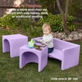 thumbnail image 4 of ECR4Kids Tri-Me Table and Cube Chair Play Set, Multipurpose Furniture, Light Purple, 3-Piece, 4 of 9