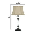 thumbnail image 4 of Metal Body Table Lamp with Fabric Tapered Bell Shade in Beige and Black, 4 of 6