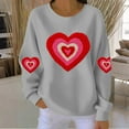 thumbnail image 3 of Yuyuzo Chandails en Molleton pour Femmes Saint-Valentin T-Shirts Graphiques Hauts Décontractés Manches Longues Col Rond Mode Chandail, 3 of 5