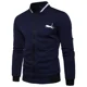 thumbnail image 3 of Cárdigan informal holgado con cremallera para hombre, ropa deportiva sencilla con estampado, ideal para exteriores, béisbol y golf, primavera y otoño, 3 of 5