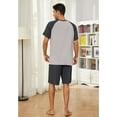 thumbnail image 4 of Vulcanodon Mens Pajama Set, Bamboo Lightweight Short Sleepwear for Men(Light Grey+Dark Grey,X-Large), 4 of 6
