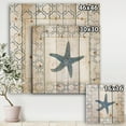 thumbnail image 3 of Designart 'Navy Starfish with Gold' Nautical & Coastal Print on Natural Pine Wood, 3 of 3