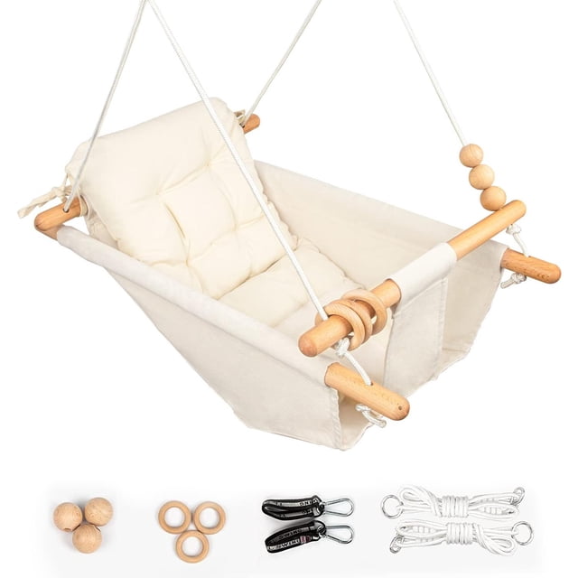 Tislly - Columpio para bebés y niños pequeños, diseño de árbol ajustable portátil con cinturón de se multicolor