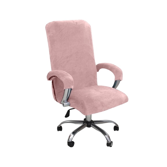 Mictong Office Chair Covers, Detachable And Washable, Soft And Durable Dining Table Chair Cover, Plush Chair Cover Suitable For Home Office And Daily Indoor Use, 1 Piece, L Size, Pink
