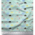 thumbnail image 1 of Soimoi Blue Poly Georgette Fabric Artistic Flower & Geometric Decor Fabric Printed Yard 42 Inch Wide, 1 of 5
