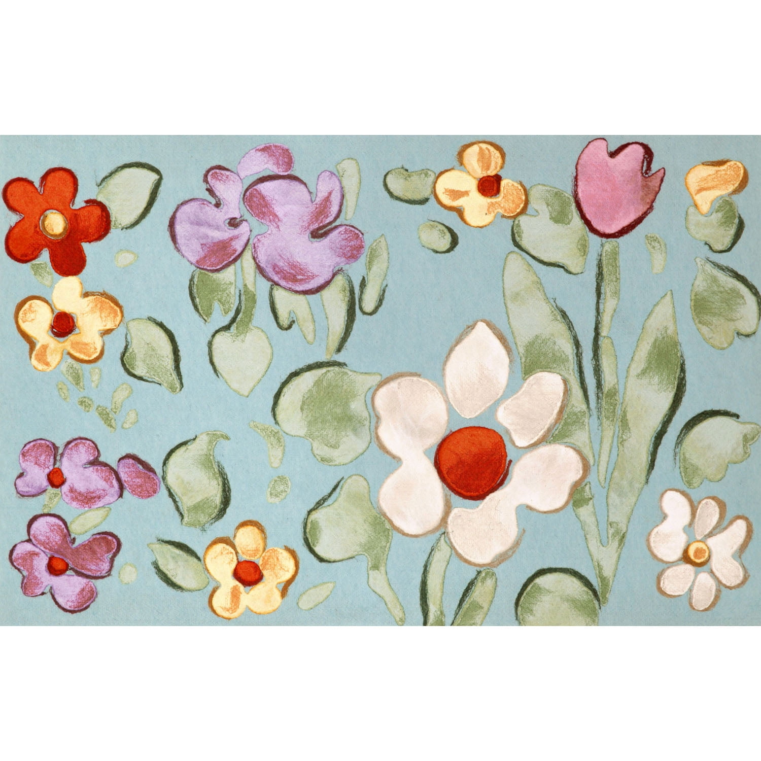 Liora Manne Visions IV Watercolor Flower Doormat by Supplier Generic