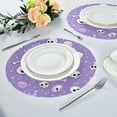 thumbnail image 4 of 15.4" Round Placemat Set of 1 Polyester Fabric Place Mats Non-Slip Dining Kitchen Table Mats for Kitchen Party Decor Cute Skulls and Bones, 4 of 5