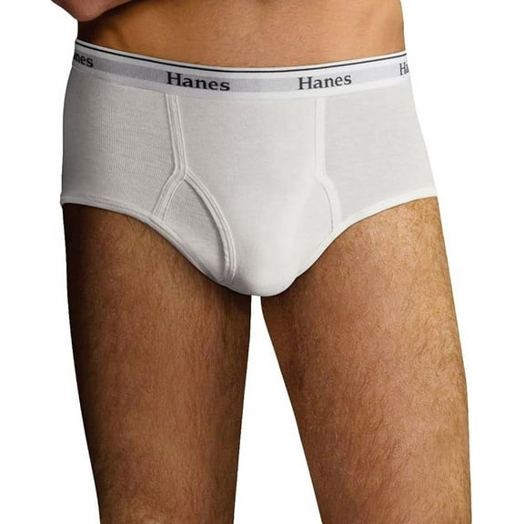 Hanes b2b Men's TAGLESS 100% Cotton No Ride Up Briefs Comfort Flex Waistband 2X 6-Pack_White_XX-L