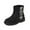Black, variant on BOCCA Girls Ankle Boots with Heart, Warm Lined Toddler Winter Shoes, Side Zipper Round Toe Boots For School Outdoor