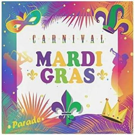 

GZHJMY Mardi Gras Cloth Napkins Set of 4 Oversized Washable Reusable Polyester Dinner Table Napkins for Family Restaurant Party Decor 20 x 20 Inch