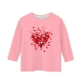 thumbnail image 5 of Pink Girls Heart Print Cold Shoulder Top - Soft Stretchy 3/4 Sleeve Casual Shirt for Kids Girls Ages 6-12,Size 12-13T, 5 of 5