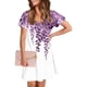 thumbnail image 3 of Vestido Corto de Verano Moda Gradiente Corto de Manga en V Cuello Vestido Casual, Poliéster Ligero de Verano, Lavado de Manos, 3 of 7