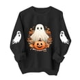 thumbnail image 2 of Tusihei Women Halloween Long Sleeve Cute Graphic Casual Pullover Tops Sweater Fall Winter Outfits, Black M, 2 of 5