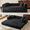 Black, variant on 78.8" Convertible Sofa Bed, Convertible Boneless Modular Sectional Futon Loveseat, Sleeper Couch for Living Room Bedroom, No Assembly Required, Tangerine
