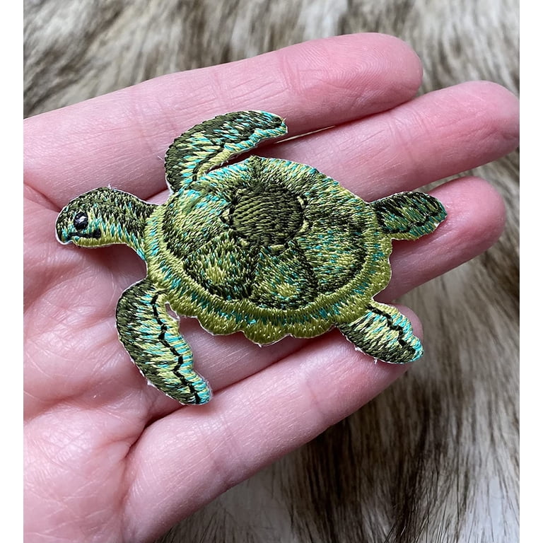 HINZIC 6PCS Sea Turtle Iron On Patches - Embroidered Appliques For DIY Clothes, Hats, & Backpacks