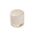 thumbnail image 3 of Baxton Studio Kirana Glam and Luxe Beige Velvet Fabric Upholstered and Gold PU Leather Ottoman, 3 of 5