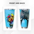 thumbnail image 3 of KLL Elephant Trunk Couple Flowers Print 40oz Stainless Steel Insulated Car Cup with Spillproof Lid - Keep Your Drink Hot or Cold on the Go-Straw Three-piece Set, 3 of 8