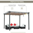 thumbnail image 4 of Outsunny 10' x 10' Pergola with Retractable Shade Canopy, Aluminum, Gray, 4 of 10