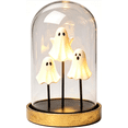 thumbnail image 2 of Halloween Eolstice Ghost Glass Cloche Night Light, 3 Mini Figurine Light Up Dome Lamp, Cute Spooky Tabletop Centerpiece for Home Room Festival Party Fireplace Indoor Desktop Decoration, 2PC, 2 of 7