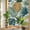 Yellow, variant on Gold Pineapple Window Privacy Film, Monstera Leaves Tropical Botanical White Wood Striped Stained Glass Rainbow Film Decorative Window Clings, Static Cling Sun Blocking Stickers 19.6" x 39.3"