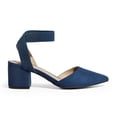 thumbnail image 3 of Zapatos de Tacón Grueso DREAM PAIRS Nicholes en Ante Azul Marino para Mujer, 3 of 5